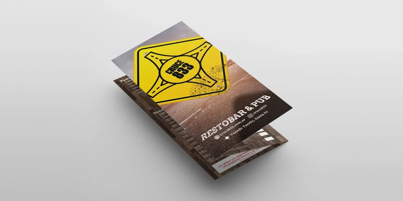 Diseño de menú para restaurant / Cruce 833